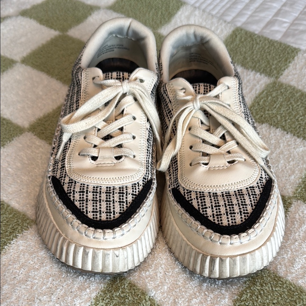 Dolce Vita Black and White Sneakers with Chunky Sole
